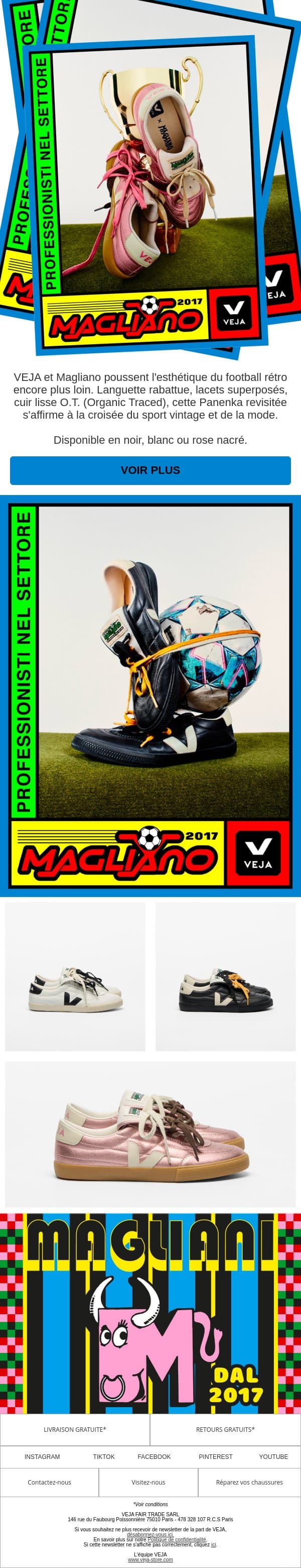 Edition limitée : VEJA x Magliano email from Veja screenshot