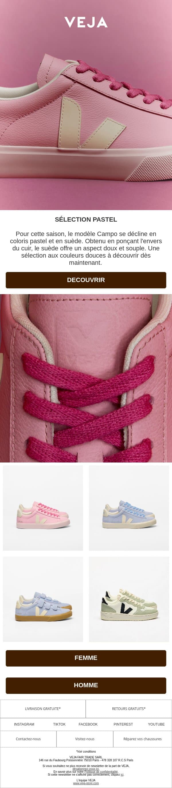 Sélection Pastel email from Veja screenshot