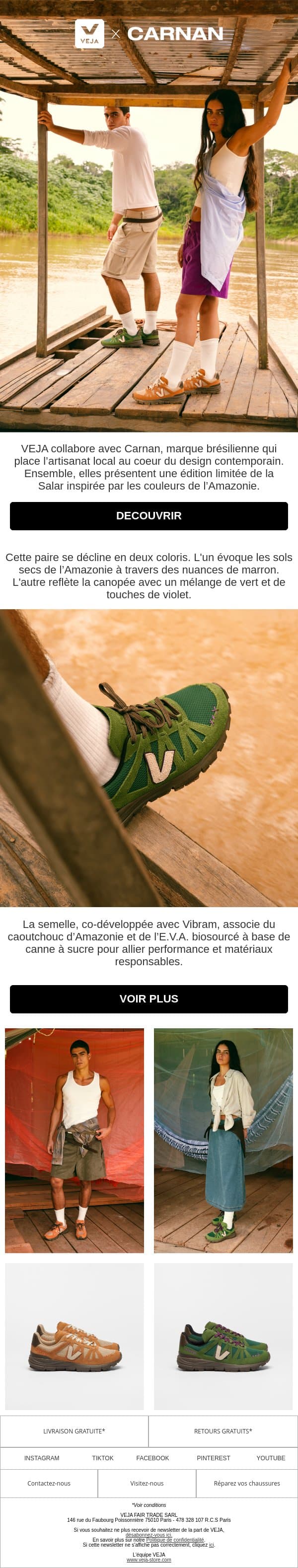 VEJA x Carnan: La Salar email from Veja screenshot