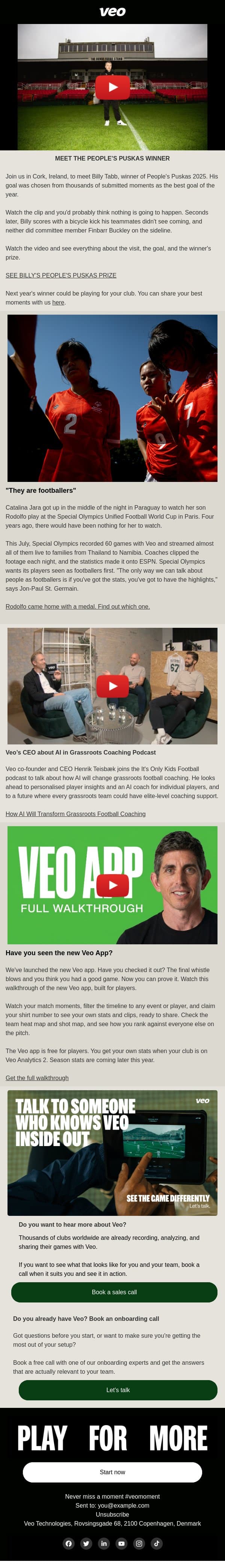Veo's CEO on how AI will change grassroots coaching email from Veo screenshot