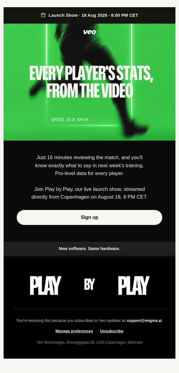 Our biggest reveal yet email from Veo screenshot