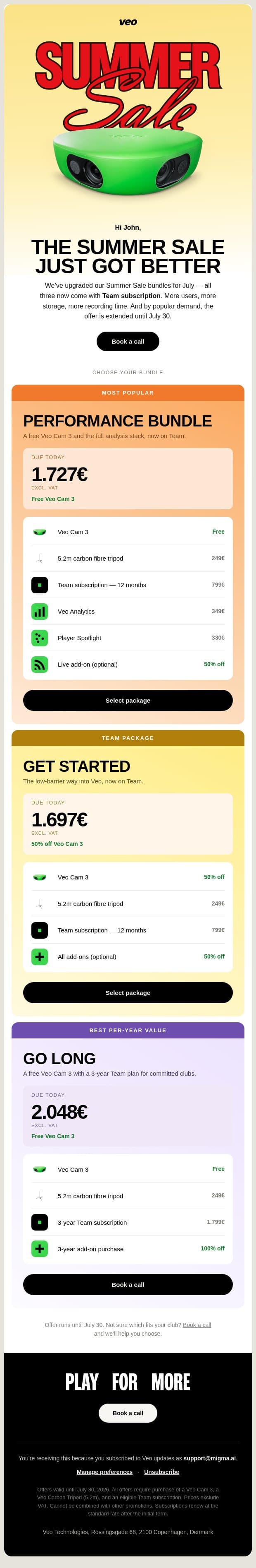 The Summer Sale just got better email from Veo screenshot