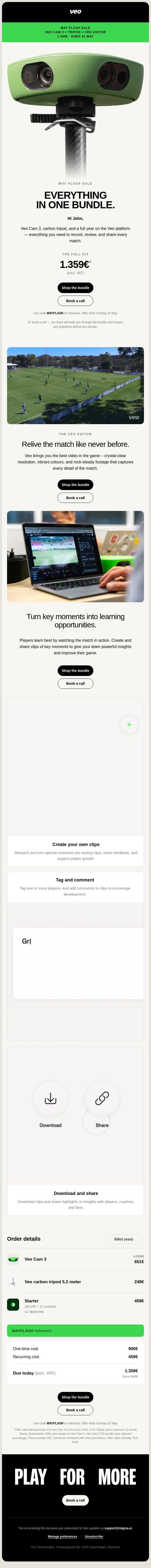 Here's what 1.359€ gets you with Veo email from Veo screenshot