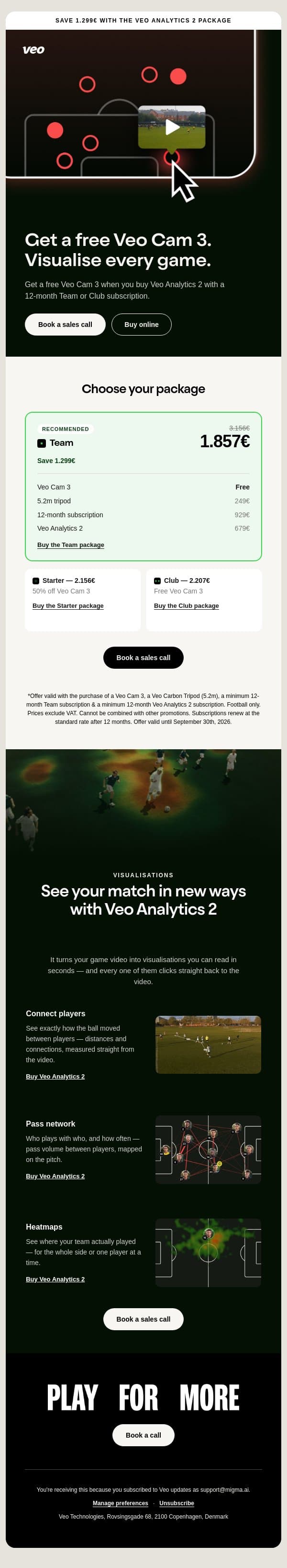 A free Veo Cam 3 — and every game, visualised email from Veo screenshot