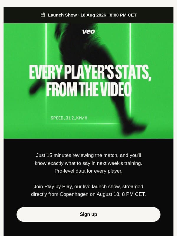 Our biggest reveal yet email from Veo