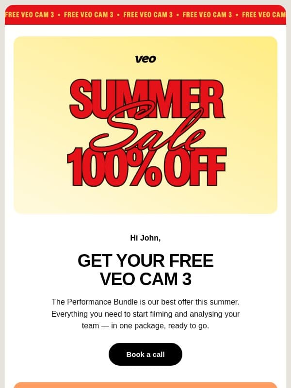 Get your free Veo Cam 3 email from Veo