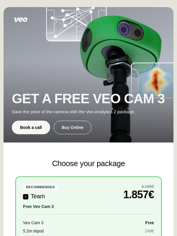 Veo Analytics 2 — with a free Veo Cam 3 email from Veo