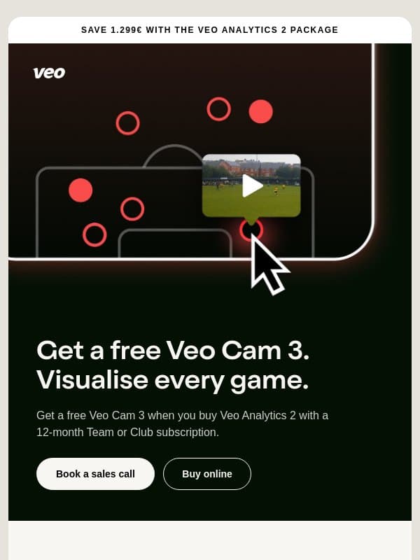 A free Veo Cam 3 — and every game, visualised email from Veo