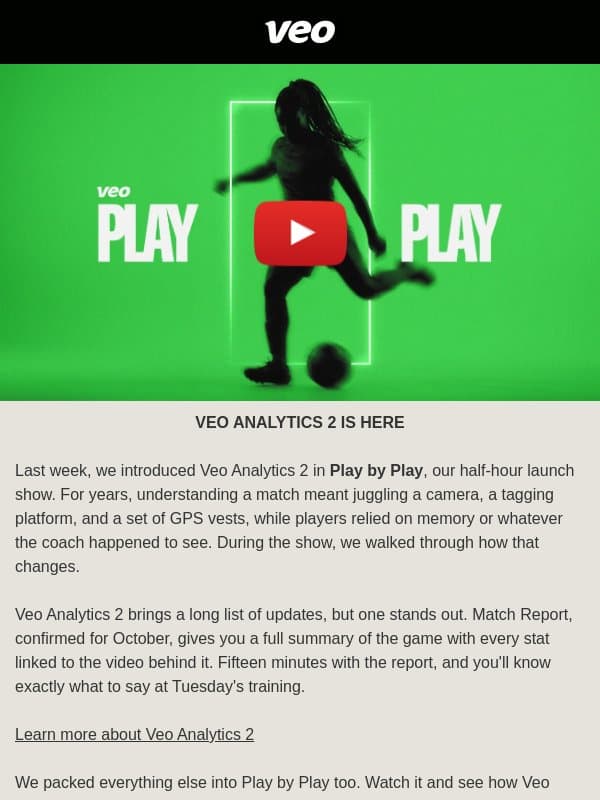 Launches and Letters email from Veo