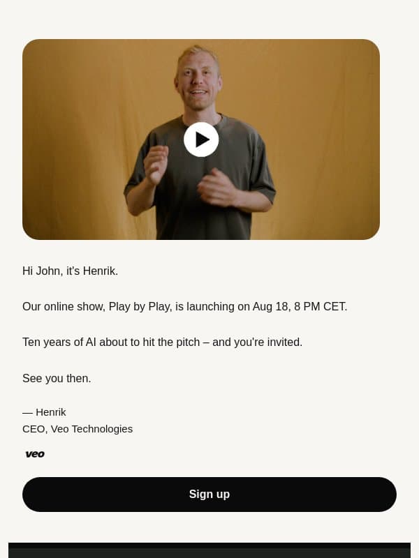Where Veo goes next email from Veo