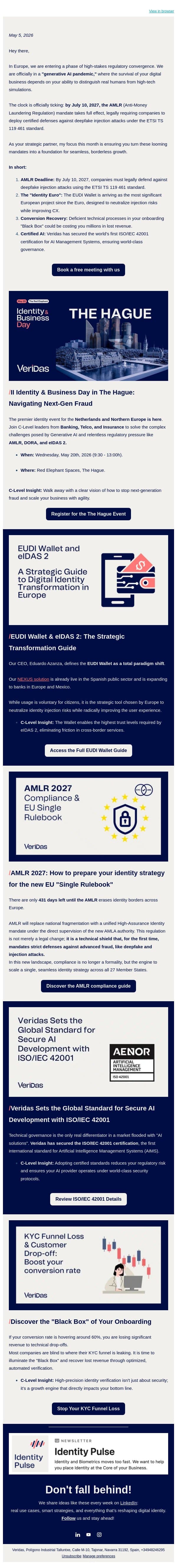 The AMLR Deadline and the End of the "Onboarding Black Box email from Veridas screenshot