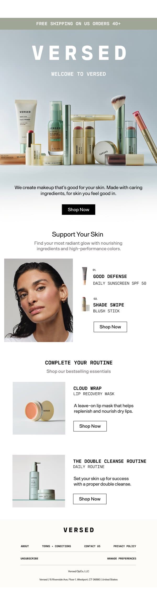Makeup That's Good For Your Skin email from Versed screenshot