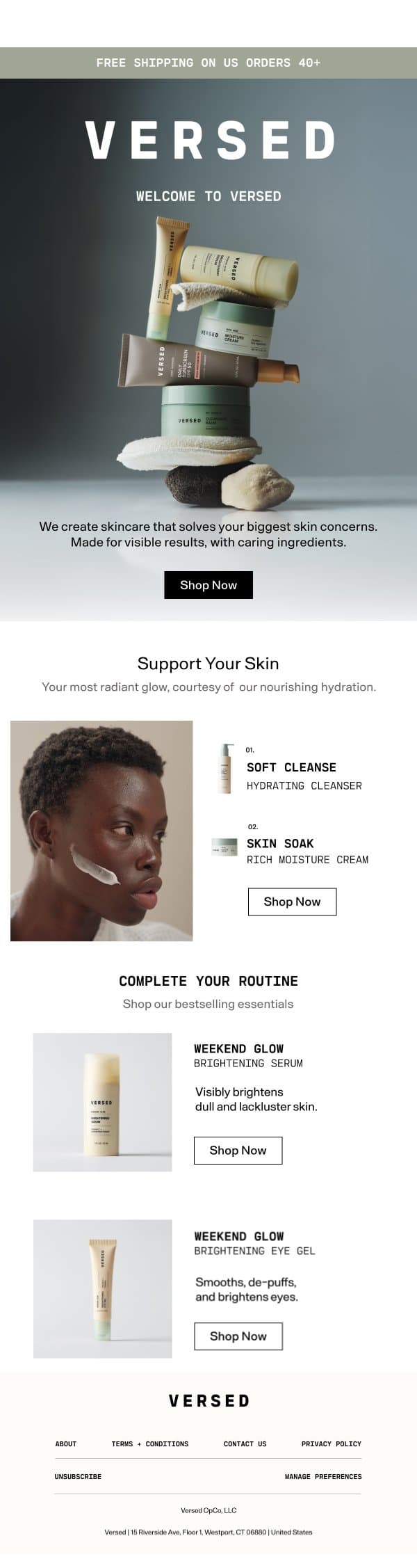 Solve Your Skin email from Versed screenshot