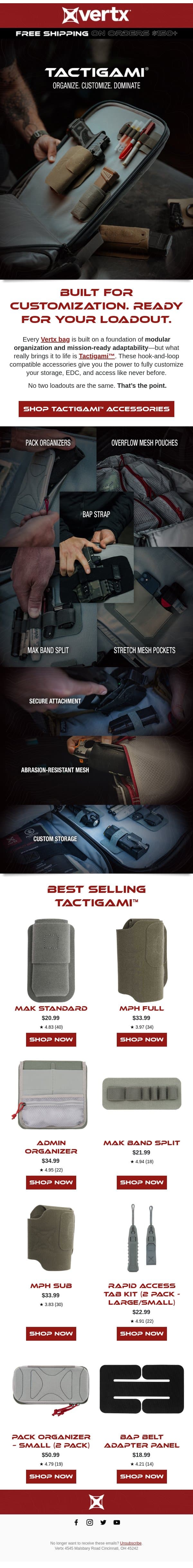 Tactigami™: Organize. Customize. Dominate. email from Vertx screenshot