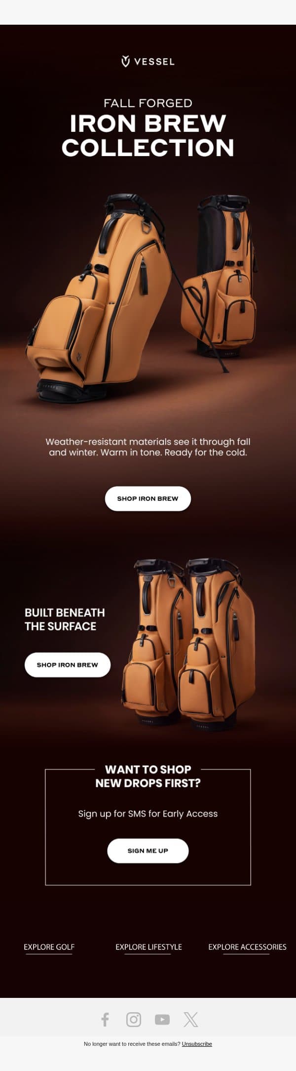 Fall Forged | The Iron Brew Collection email from Vessel screenshot