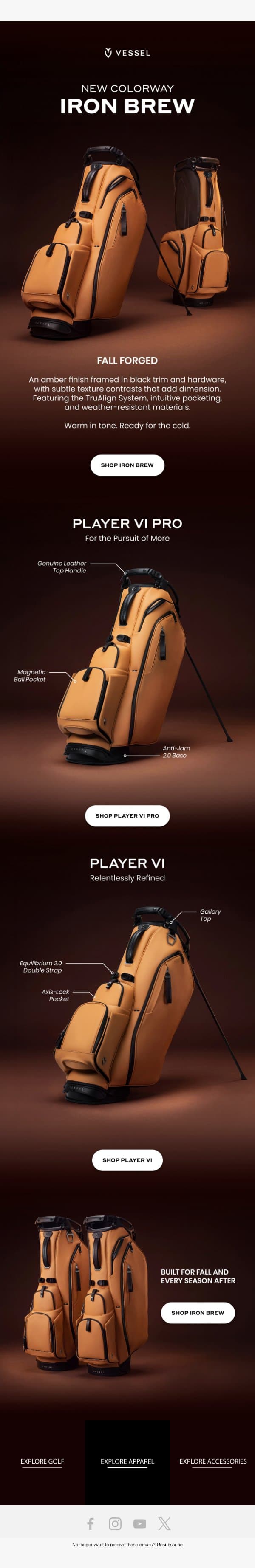 NEW DROP | Iron Brew Collection email from Vessel screenshot
