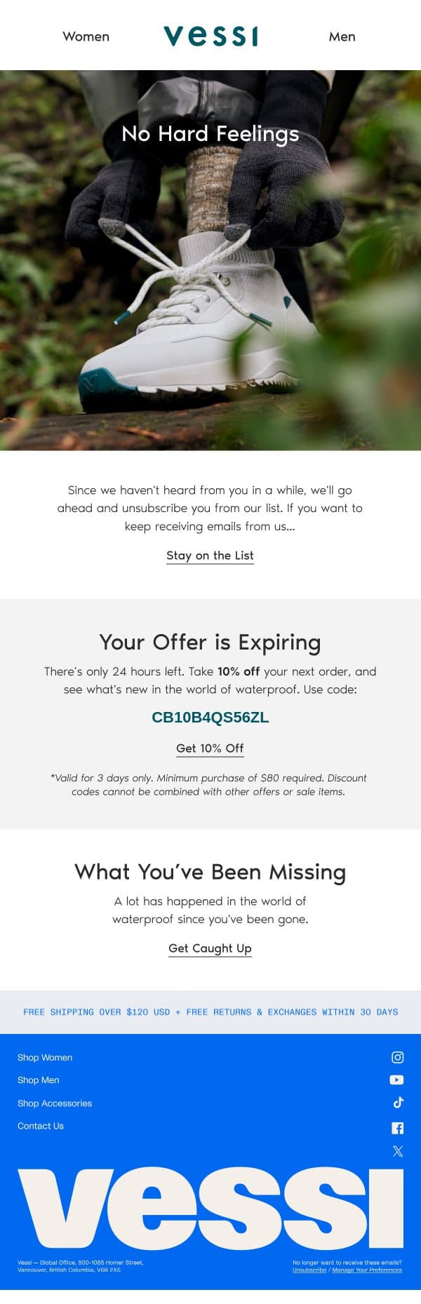 Is this goodbye? email from Vessi screenshot