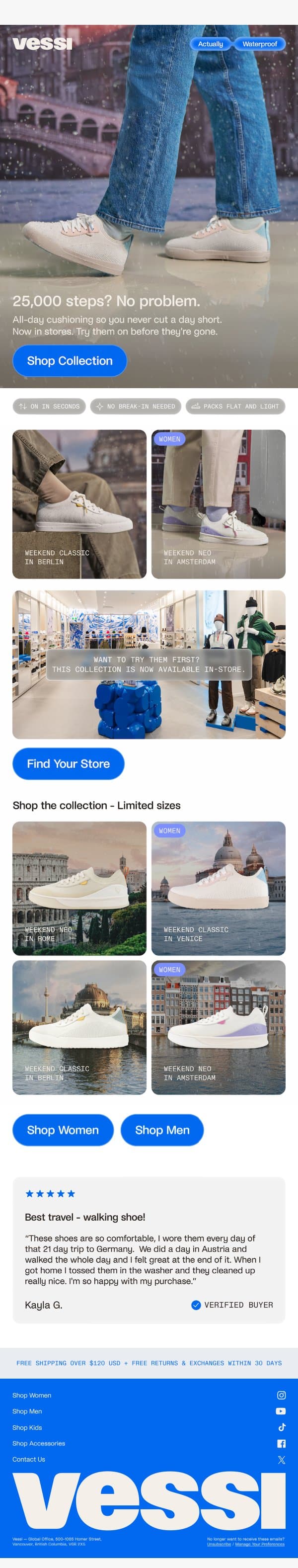💧Your size might not last email from Vessi screenshot