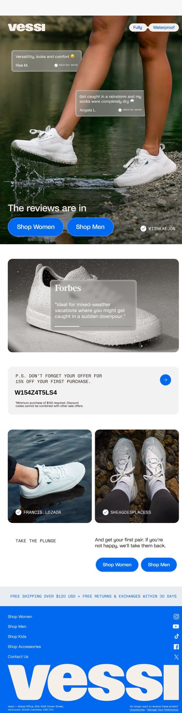 💧 We’re making waves email from Vessi screenshot