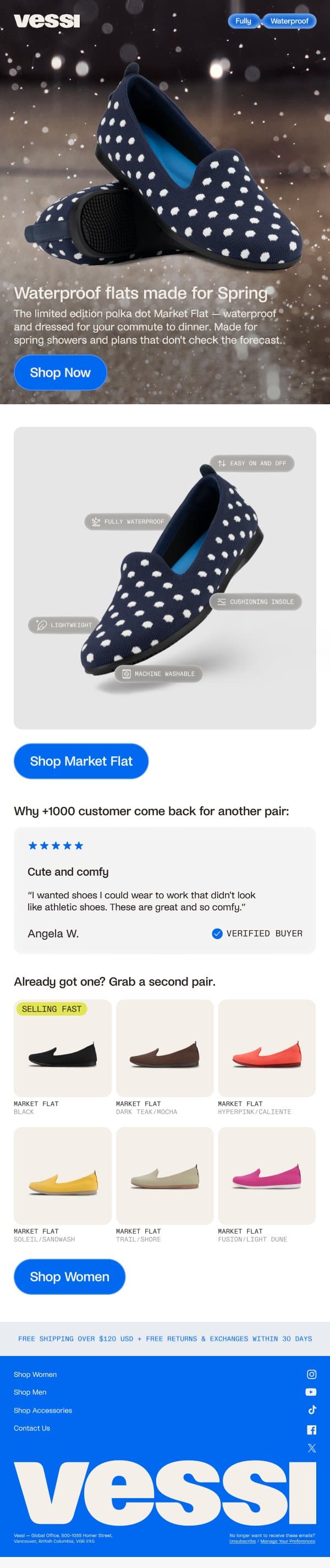 💧Your new spring flat is here email from Vessi screenshot