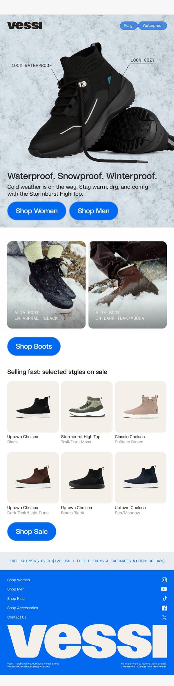 ❄️The Stormburst is built for winter email from Vessi screenshot
