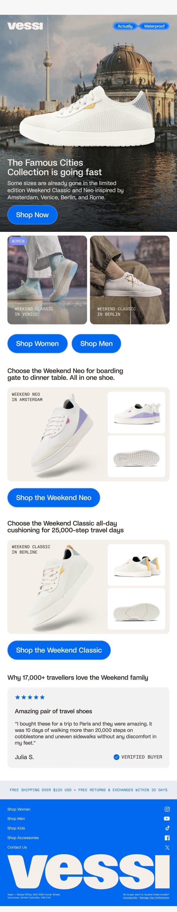 💧No more overweight baggage email from Vessi screenshot