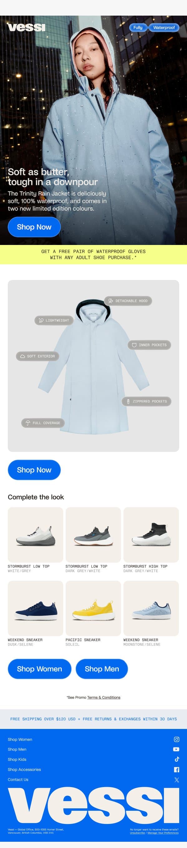 💧Meet your new favourite rain jacket email from Vessi screenshot