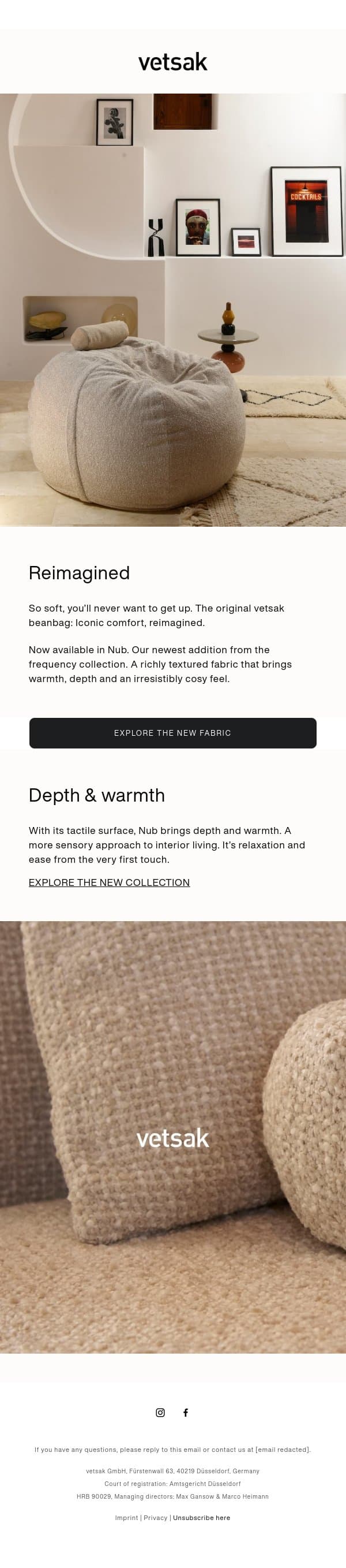So soft, you’ll never want to get up. email from Vetsak screenshot