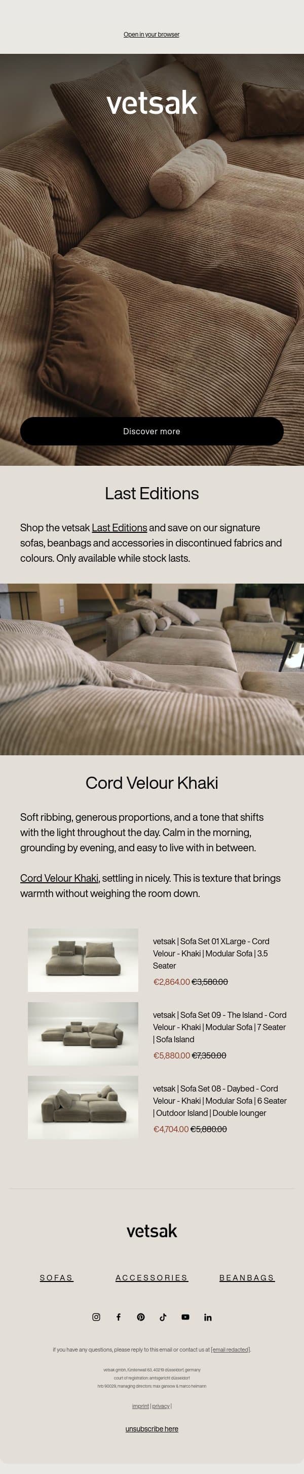 Discover the Last Editions email from Vetsak screenshot