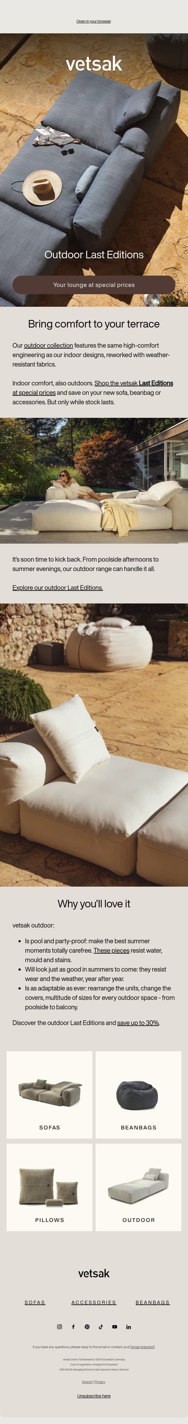 Shop the vetsak® outdoor Last Editions email from Vetsak screenshot