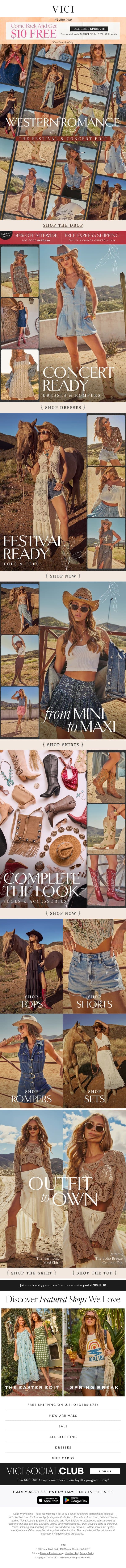 The Western Romance Collection Has Arrived (Our Biggest Ever!) 🤠🌵 + Exclusive $10 Off email from Vici screenshot