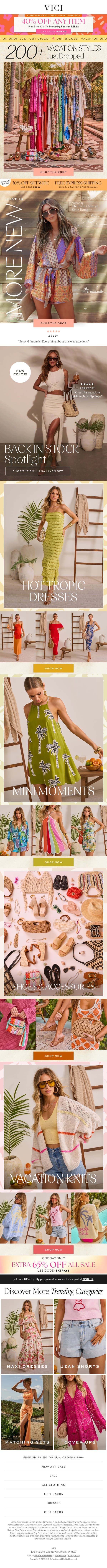 More New Just In! 200+ Vacay Styles Just Dropped! ✈️ email from Vici screenshot