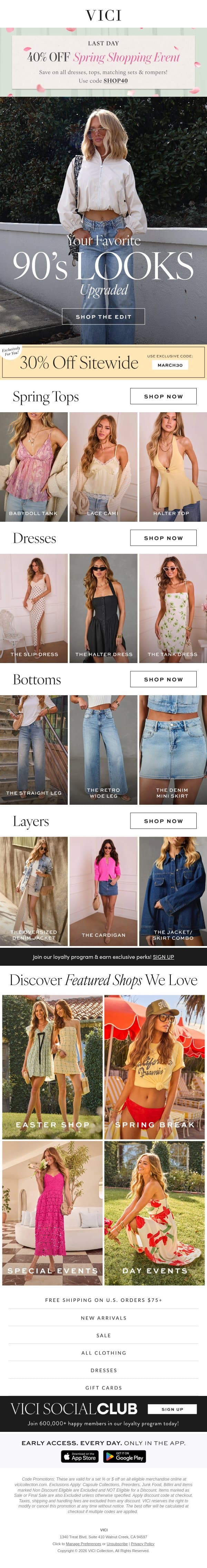 Expires At Midnight! 40% OFF Dresses, Tops, Sets & Rompers email from Vici screenshot