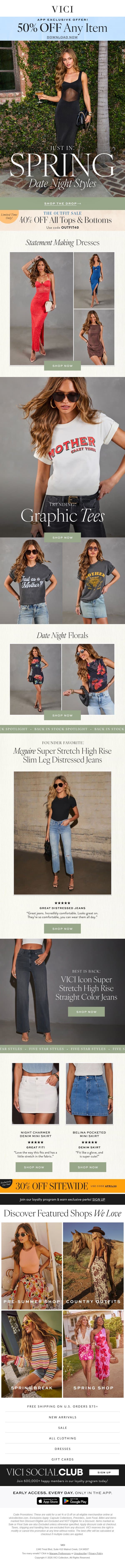 No Joke! Secret Sale in the App Today + NEW Date Night styles are here 🖤 email from Vici screenshot