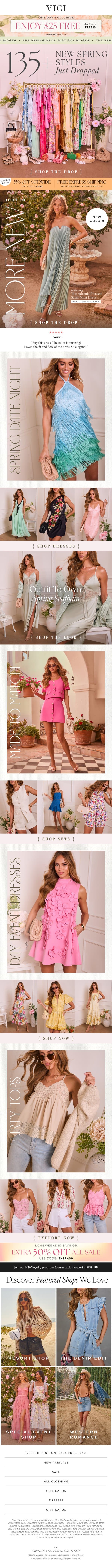Our Spring Drop Keeps Getting Bigger & Better! 🌸 135+ NEW Styles Just Added email from Vici screenshot