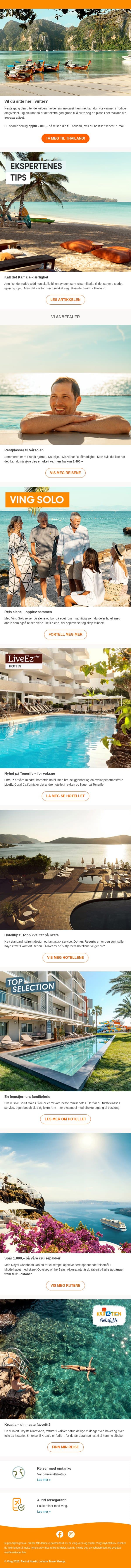 Sikre deg vinteren i Thailand nå😎 email from Ving screenshot