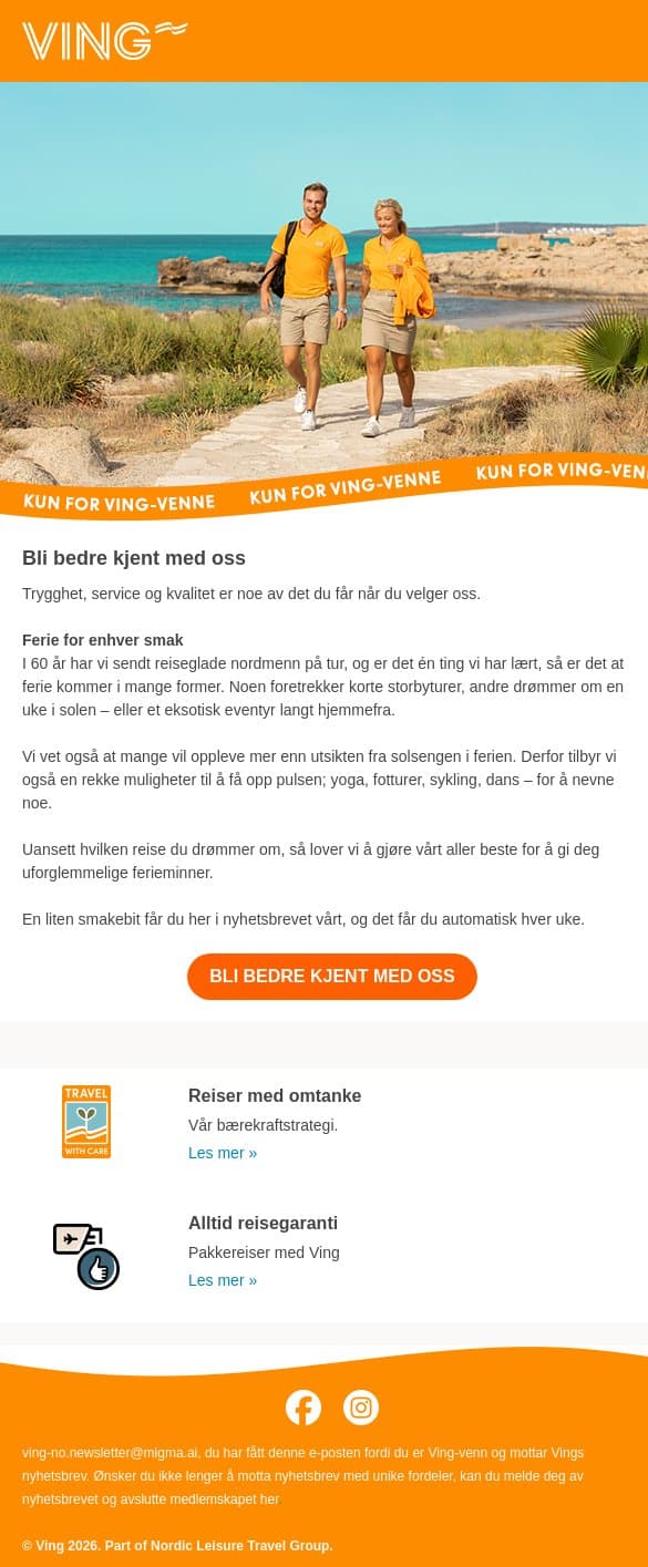 Ving er ditt beste valg 🧡 email from Ving screenshot