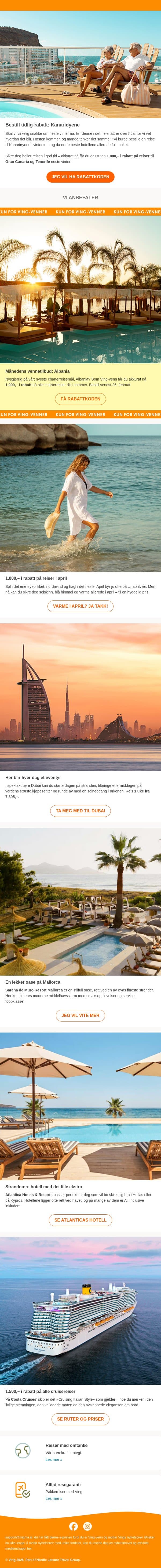 Ligg et steg foran – og spar 1.000,– 😎 email from Ving screenshot