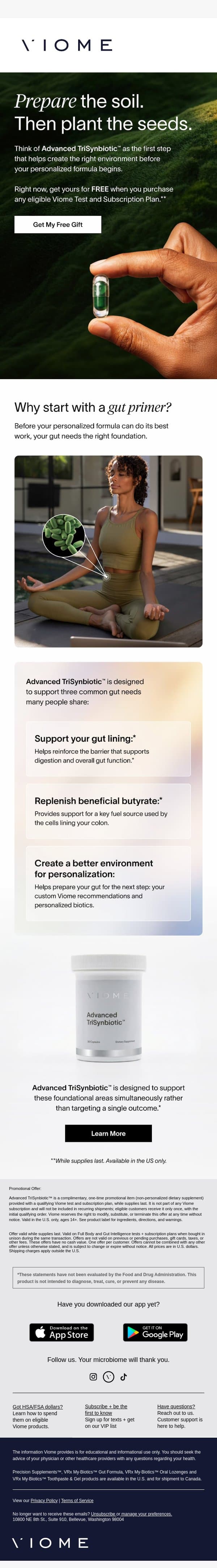Why start with a gut primer? email from Viome screenshot
