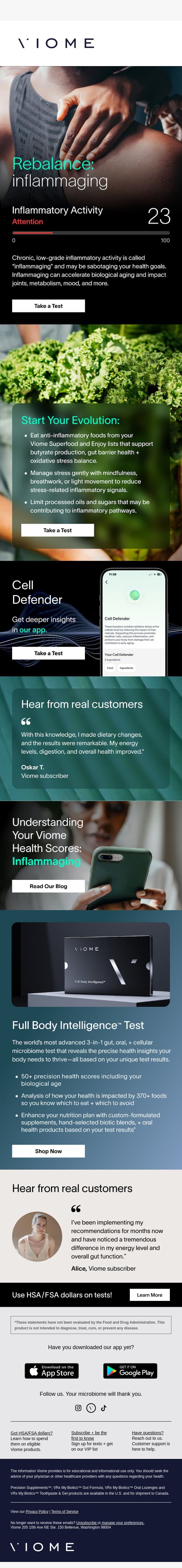 🔥 The silent stressor hindering your health goals email from Viome screenshot