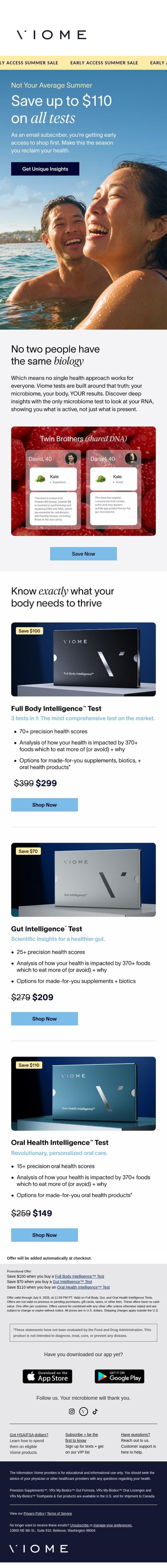 🔓 EARLY ACCESS: Unlocked email from Viome screenshot