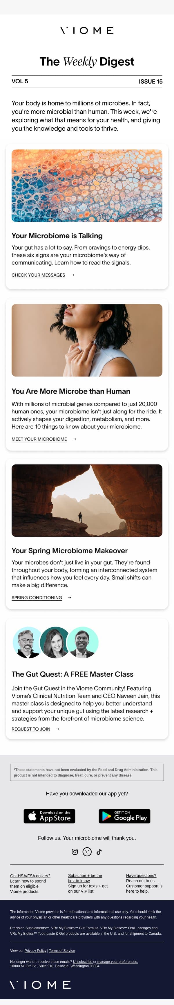 More microbial than human? 🦠 email from Viome screenshot