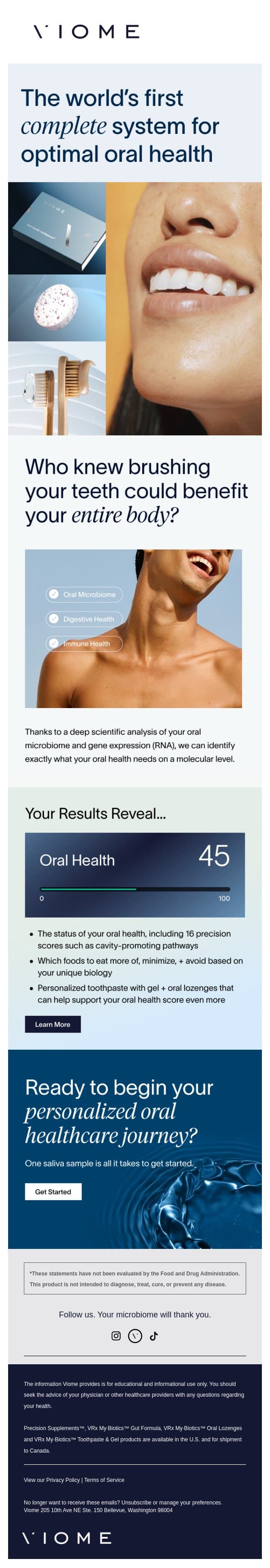 🫢 How is your oral health? email from Viome screenshot