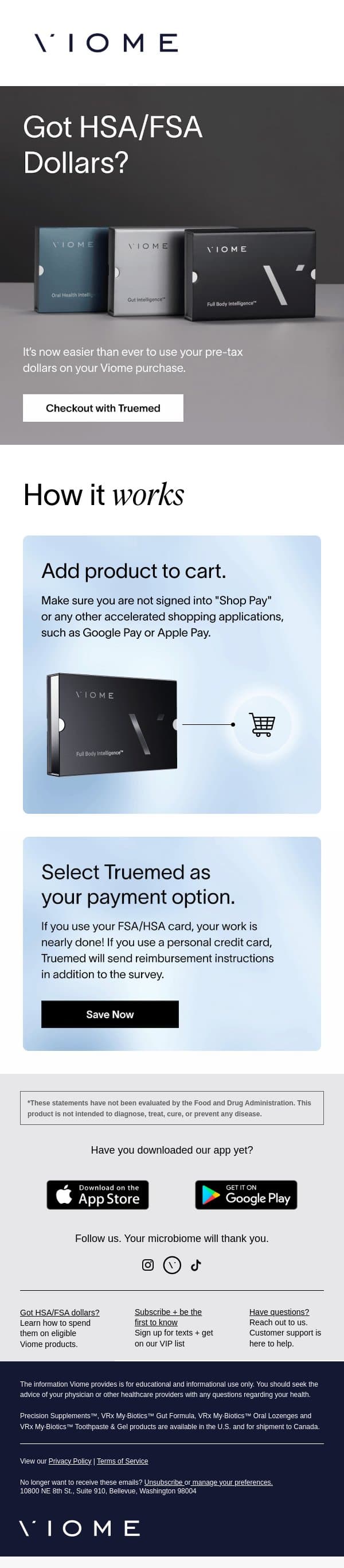 Have you tapped into your secret wellness fund? 👀 email from Viome screenshot