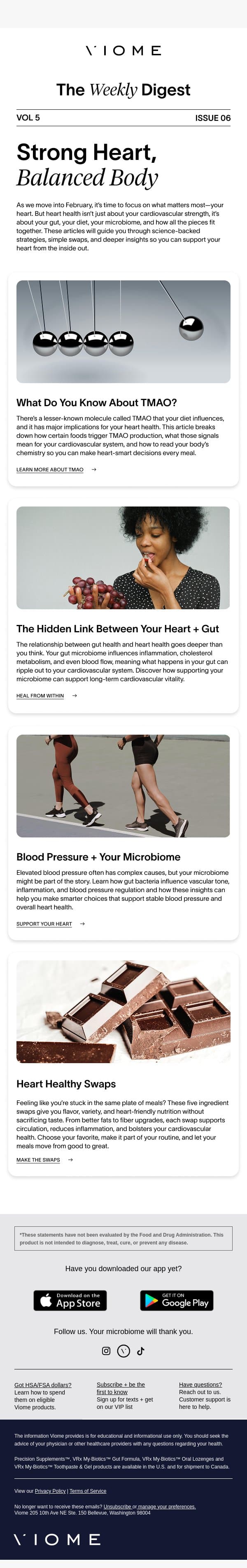 🫀Support your heart through smart nutrition email from Viome screenshot