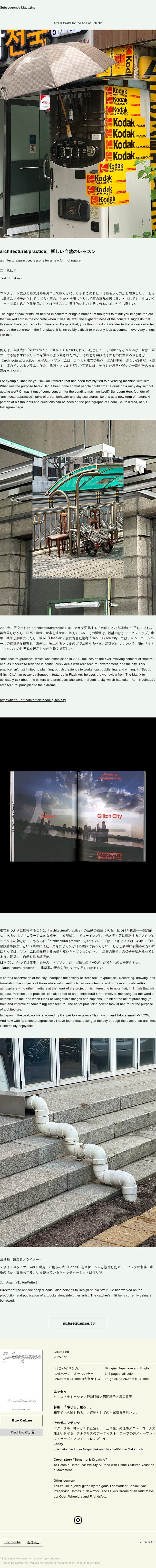 INSPIRATION PIECES of Subsequence / architectural/practice, lessons for a new form of nature email from Visvim screenshot
