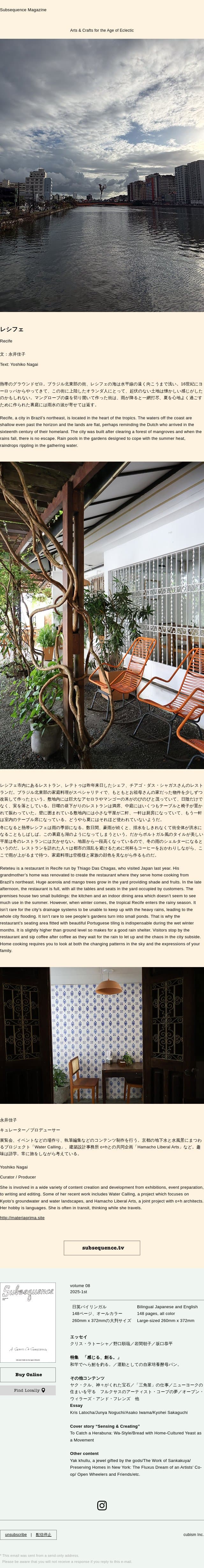 INSPIRATION PIECES of Subsequence / Recife email from Visvim screenshot