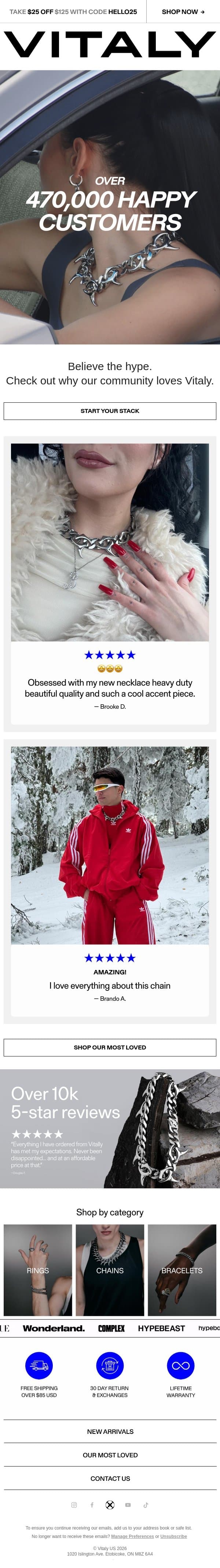 Over 470,000 Satisfied Customers and Counting email from Vitaly screenshot