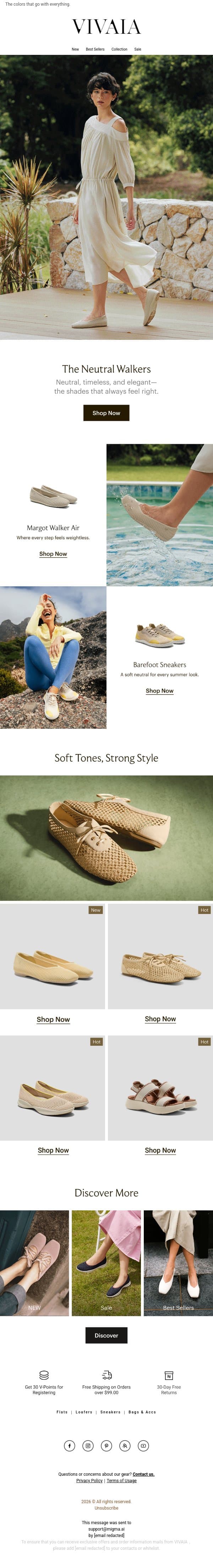 Neutrals Are Always In email from VIVAIA screenshot