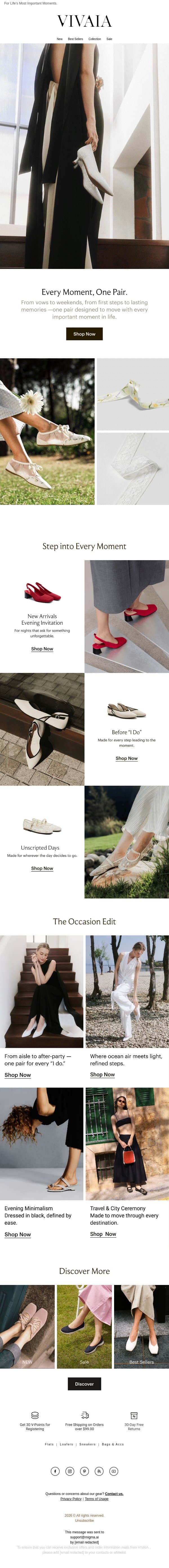New Drop | One Pair, Every Moment email from VIVAIA screenshot
